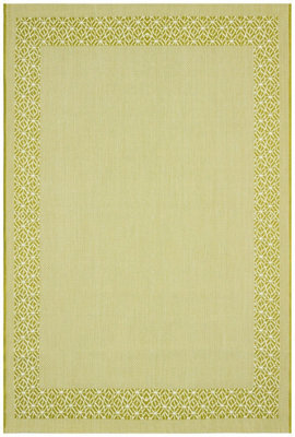 Green Bordered Modern Easy To Clean Rug For Dining Room-160Cm X 230Cm - image 1