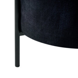 Wyld And Coco Velvetnest Storage Pouffe Black Velvet - Round Footstool With Hidden Storage And Pine Wood Base, 37 X 40 Cm - thumbnail 8