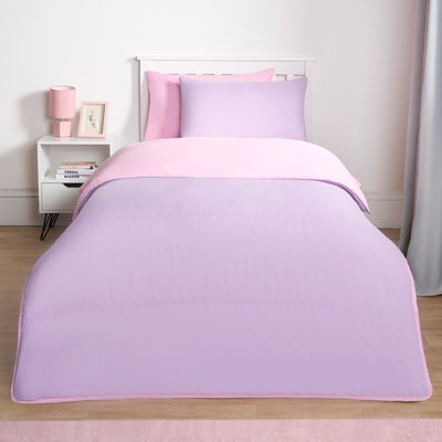 Ohs Coverless 10.5 Tog Reversible Duvet & Pillowcase, Pink/lilac - Single - image 1