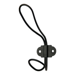 GoodHome Tapered Twist Black Steel Wall-Mounted Hat & Coat Hook (H)147mm (D)91mm