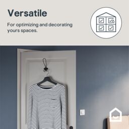GoodHome Tapered Twist Black Steel Wall-Mounted Hat & Coat Hook (H)147mm (D)91mm - thumbnail 6