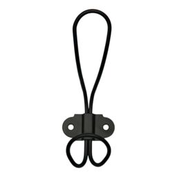 GoodHome Tapered Twist Black Steel Wall-Mounted Hat & Coat Hook (H)147mm (D)91mm - thumbnail 2