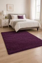 Uetian Purple Shaggy Rug Modern Large Soft Touch  Extra Thick 5Cm Pile 80X150 - thumbnail 1