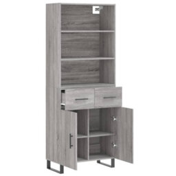 Berkfield Highboard Grey Sonoma 69.5X34X180 Cm Engineered Wood - thumbnail 4