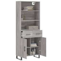 Berkfield Highboard Grey Sonoma 69.5X34X180 Cm Engineered Wood - thumbnail 3