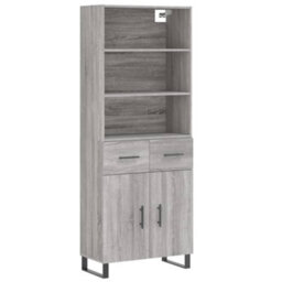 Berkfield Highboard Grey Sonoma 69.5X34X180 Cm Engineered Wood - thumbnail 2