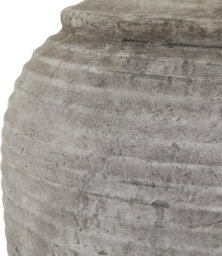 Wholesome Home Large Stone Table Lamp, Ribbed Grey Base, Beige Linen Shade, 60 X 60 X 66 Cm - thumbnail 4