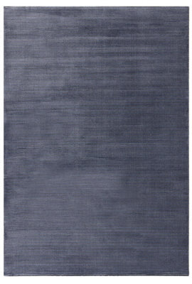 Blue Plain Striped 11mm Thick Anti-Shed Rug For Bedroom, & Dining Room, Stain-Resistant Modern Area Rug-120Cm X 170Cm
