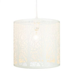 Happy Homewares Unique And Beautiful Soft Cream Metal Forest Design Ceiling Pendant Shade - thumbnail 2