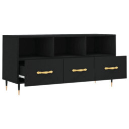 Berkfield Sturdy Tv Cabinet Black 102X36X50 Cm Engineered Wood - thumbnail 6