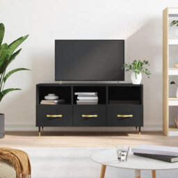 Berkfield Sturdy Tv Cabinet Black 102X36X50 Cm Engineered Wood - thumbnail 2