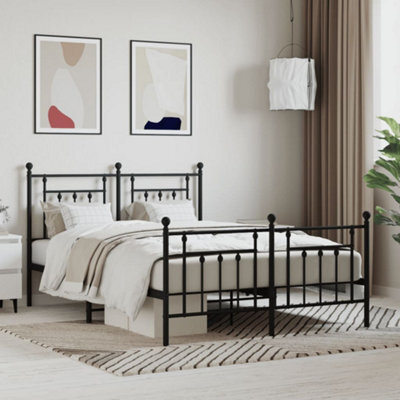 Berkfield Metal Bed Frame With Headboard And Footboard Black 150X200 Cm - image 1