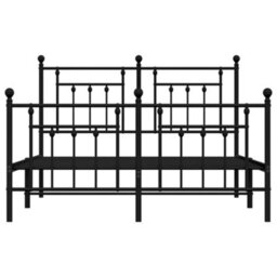 Berkfield Metal Bed Frame With Headboard And Footboard Black 150X200 Cm - thumbnail 6