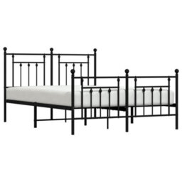 Berkfield Metal Bed Frame With Headboard And Footboard Black 150X200 Cm - thumbnail 4