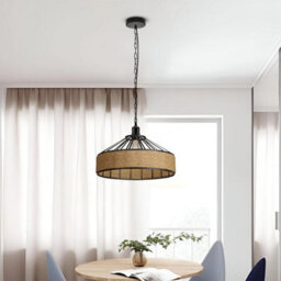Ledsone Hemp Rope Pendant Light 30Cm With E27 Holder And 1M Cable For Kitchen Island Dining Room Or Living Room - thumbnail 8