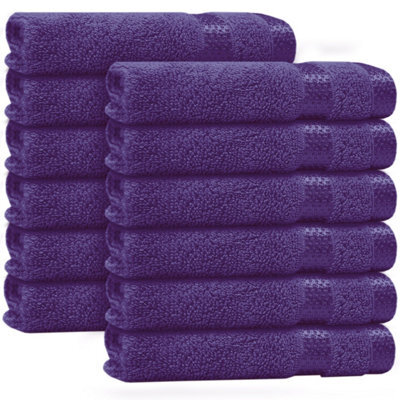 Casabella 12 Pack Flannel Face Cloth - 100% Cotton Face Towels Soft & Absorbent Super Quality Washcloths - image 1