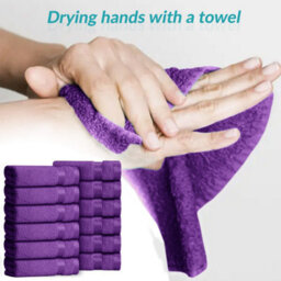 Casabella 12 Pack Flannel Face Cloth - 100% Cotton Face Towels Soft & Absorbent Super Quality Washcloths - thumbnail 5