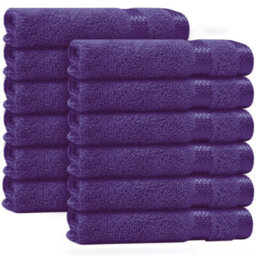 Casabella 12 Pack Flannel Face Cloth - 100% Cotton Face Towels Soft & Absorbent Super Quality Washcloths