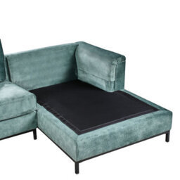 Beliani Corner Sofa 4 Seater Oslo Velvet Teal Left Hand - thumbnail 8