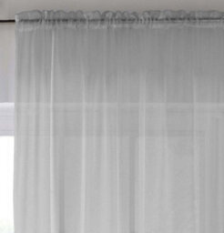 "Enhanced Living Sheer Silver Plain Woven Voile Slot Top Curtain Panel Pair (57X90"") 145X229M" - thumbnail 2