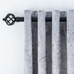A.unique Home Twisted Metal Extendable Curtain Pole With Rings And Fittings (25/28mm) - Matte Black, 120Cm - 220Cm Approx - thumbnail 3
