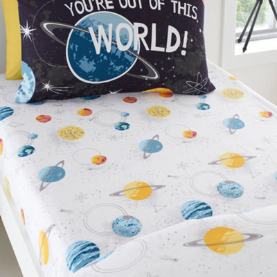 Bedlam Outer Space Black Easycare 25Cm Fitted Bed Sheet - image 1