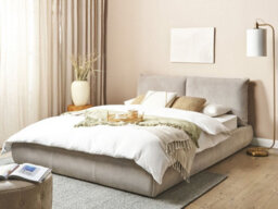 Beliani Bed Corduroy Vinay 160 X 200 Cm (Eu King Size) Taupe - thumbnail 2