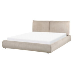 Beliani Bed Corduroy Vinay 160 X 200 Cm (Eu King Size) Taupe - thumbnail 4