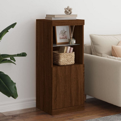 Berkfield Sideboard With Led Lights Brown Oak 41X37X100 Cm - image 1