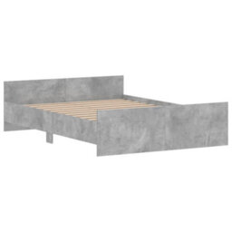 Berkfield Bed Frame With Headboard And Footboard Concrete Grey 140X190 Cm - thumbnail 3
