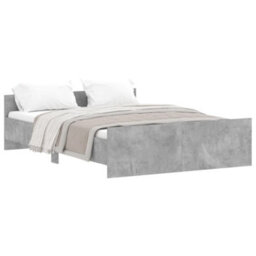 Berkfield Bed Frame With Headboard And Footboard Concrete Grey 140X190 Cm - thumbnail 2