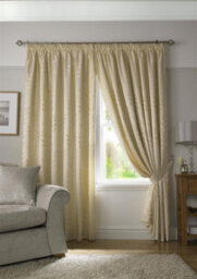 Luxury Living Tivoli Pencil Pleat Taped Top Curtains Cream