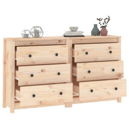 Berkfield Rustic Sideboard 140X35X80 Cm Solid Wood Pine - thumbnail 4