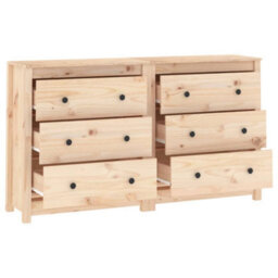 Berkfield Rustic Sideboard 140X35X80 Cm Solid Wood Pine - thumbnail 5