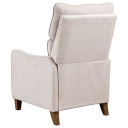 Beliani Recliner Chair Royston With Footrest Fabric Beige - thumbnail 6