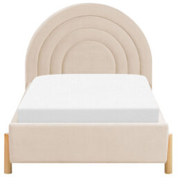 Beliani Kids Bed Velvet Anet 90 X 200 Cm (Eu Single) Beige - thumbnail 4