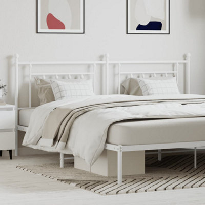 Berkfield Metal Headboard White 200 Cm - image 1