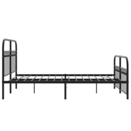 Berkfield Metal Bed Frame Without Mattress With Footboard Black 140X200Cm - thumbnail 5
