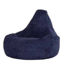 icon Dalton Cord Adults Bean Bag Recliner And Pouffe, Ready Filled Beanbag And Footstool Navy Blue - thumbnail 4