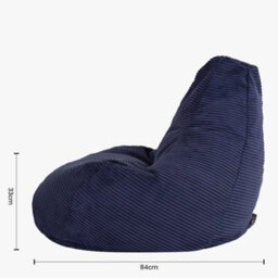 icon Dalton Cord Adults Bean Bag Recliner And Pouffe, Ready Filled Beanbag And Footstool Navy Blue - thumbnail 9