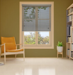 Lister Cartwright 50mm Woodgrain Fauxwood Venetian Blinds Windows Easy Fit Child Safety (Pewter, 45 Cm Width X 160 Cm Drop) - thumbnail 4