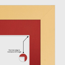AK Frames 26X8 Mustard Yellow Modern Multi Photo Frame With Crimson Mount - Holds 5 Apertures (5X) 6X4 Photos - thumbnail 7