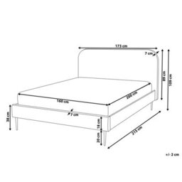 Beliani Bed Corduroy Flayat 160 X 200 Cm (Eu King Size) Off-White - thumbnail 3