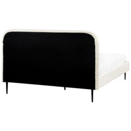 Beliani Bed Corduroy Flayat 160 X 200 Cm (Eu King Size) Off-White - thumbnail 7