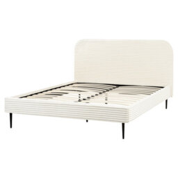 Beliani Bed Corduroy Flayat 160 X 200 Cm (Eu King Size) Off-White - thumbnail 5