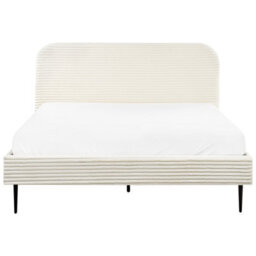 Beliani Bed Corduroy Flayat 160 X 200 Cm (Eu King Size) Off-White - thumbnail 6