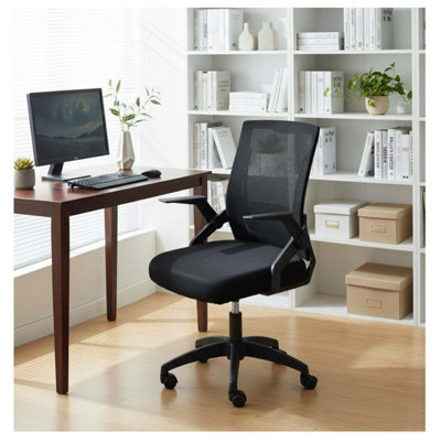 Alivio Ergonomic Mesh Office Chair With 90 Degree Flip-Up Armrests (Black)
