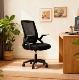 Alivio Ergonomic Mesh Office Chair With 90 Degree Flip-Up Armrests (Black) - thumbnail 4
