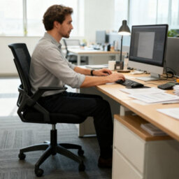 Alivio Ergonomic Mesh Office Chair With 90 Degree Flip-Up Armrests (Black) - thumbnail 7
