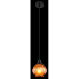 Luminosa Lighting Luminosa Zumba Dome Pendant Ceiling Light Matt Black Ball Bronze Glass Shade 1X E27 - thumbnail 4